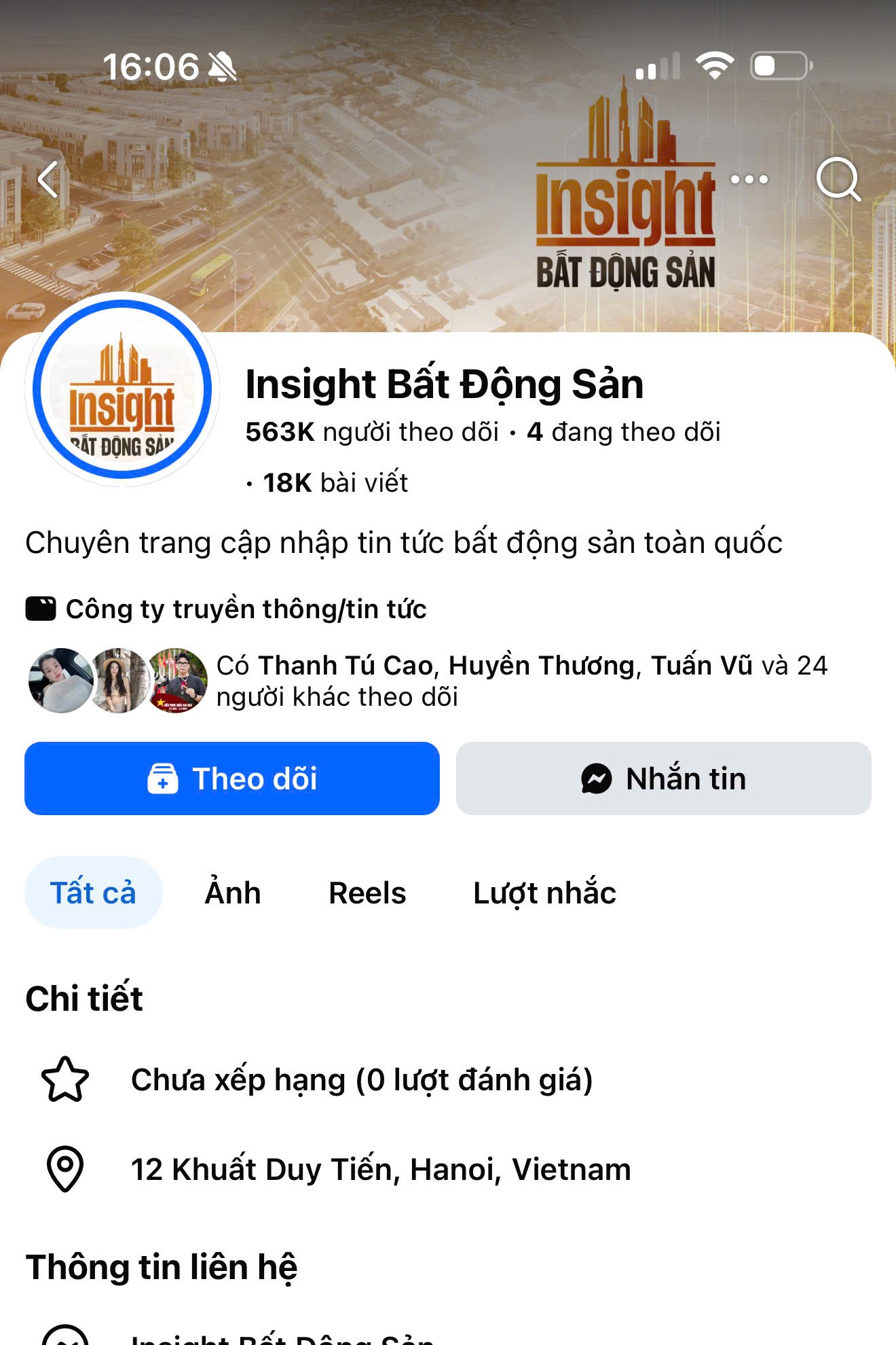 Fanpage Insight Bất động sản